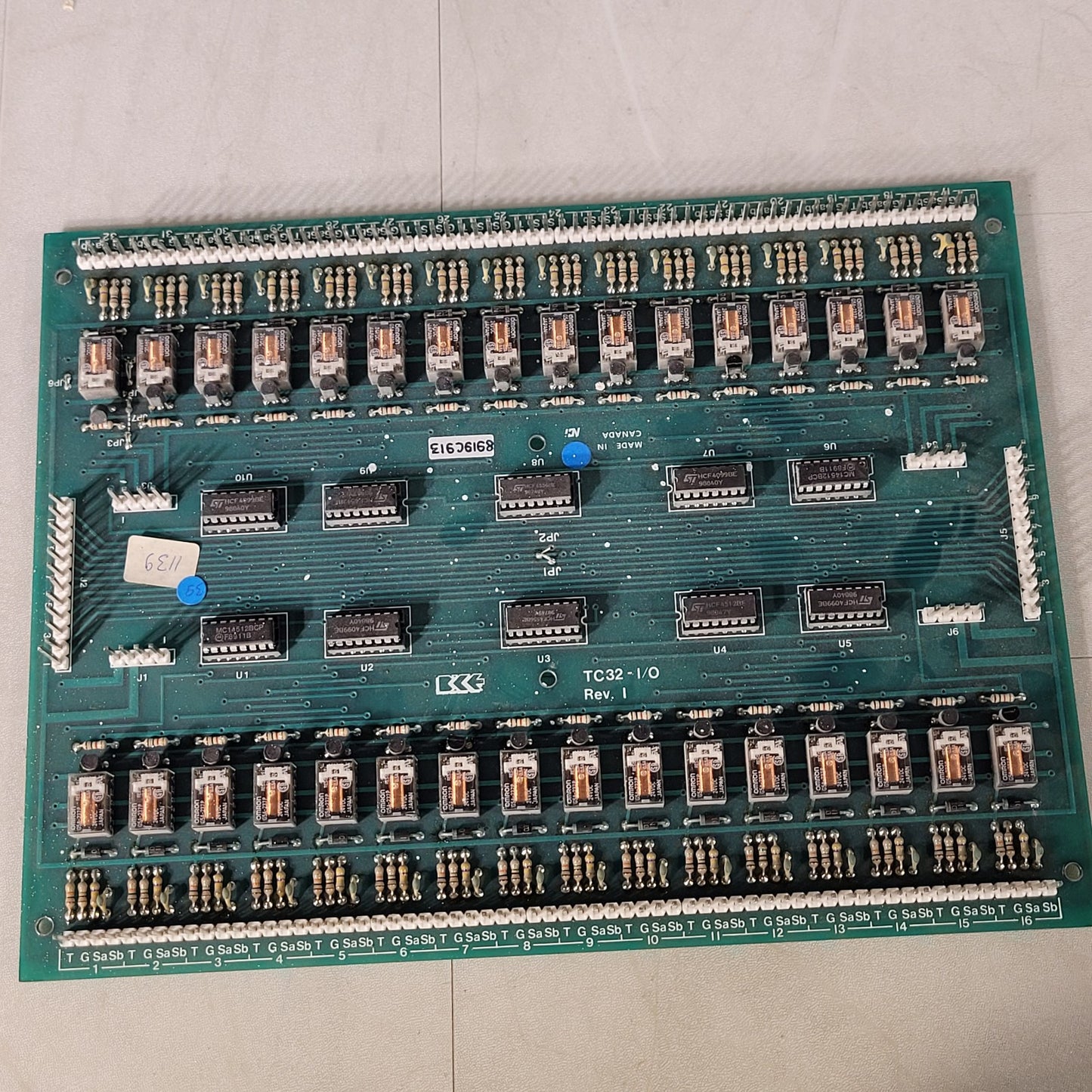 Barrie TC32-I/O Rev I Control Solenoid Circuit Board PCB Telecor