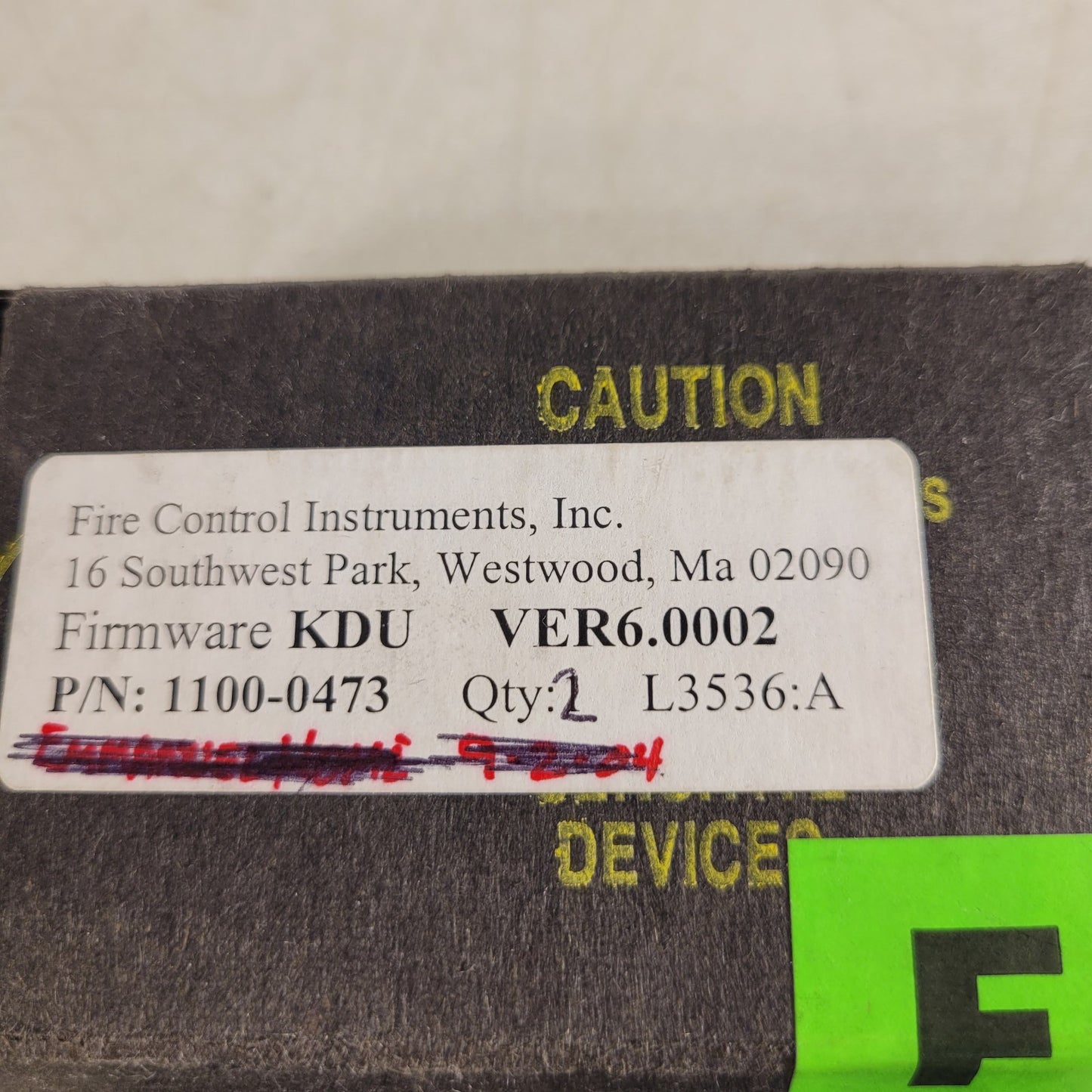 FCI 7200 KDU Ver. 6.0002 Firmware Chip 1100-0473 Honeywell Fire Control Instrume