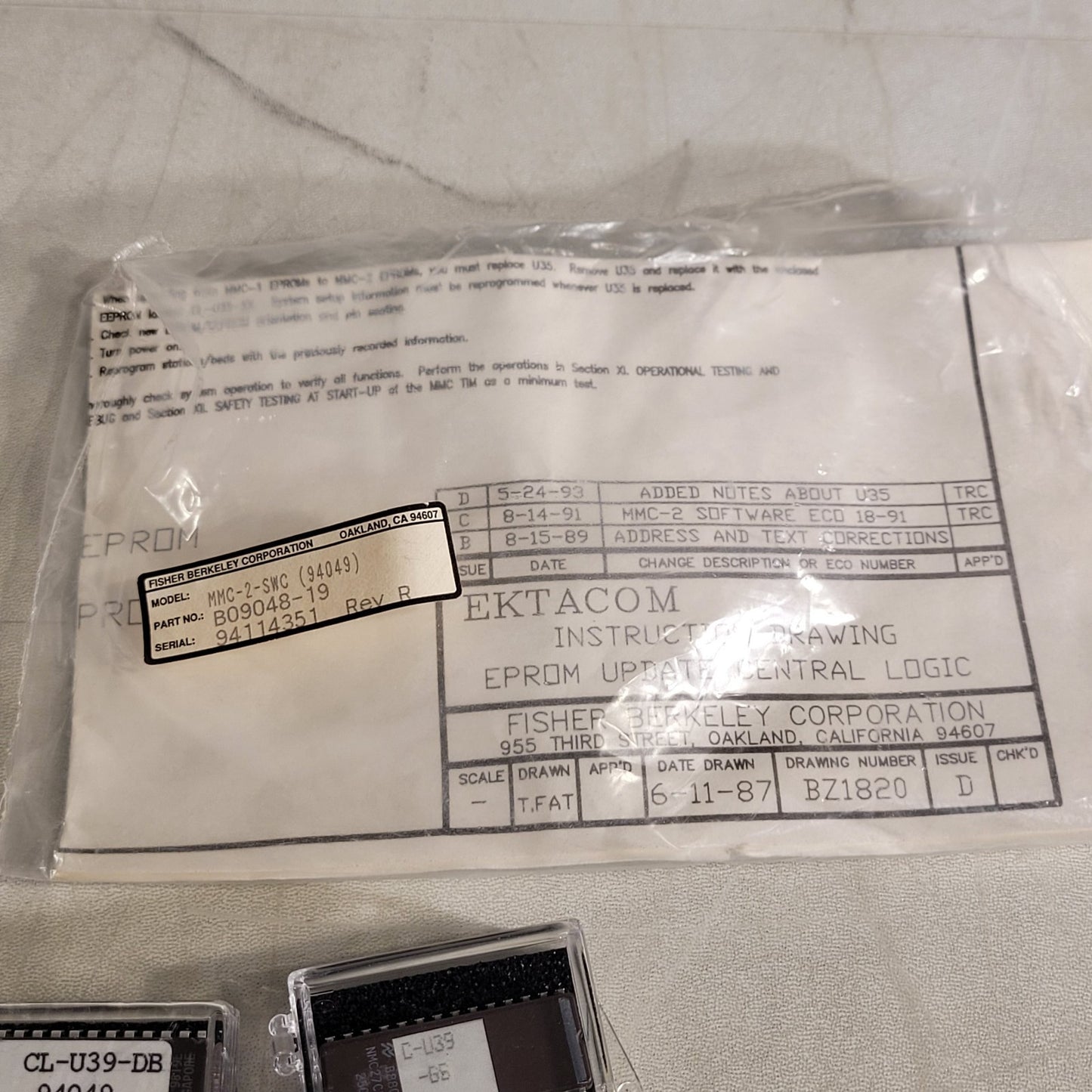Lot Of Miscellaneous Fisher Berkeley Ektacom Firmware Chips 92280 94049 92282