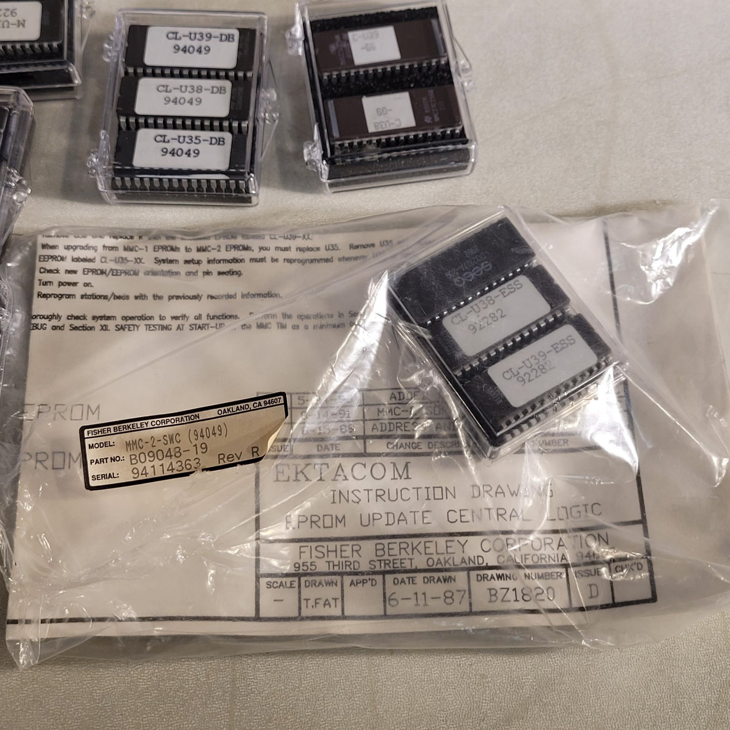 Lot Of Miscellaneous Fisher Berkeley Ektacom Firmware Chips 92280 94049 92282