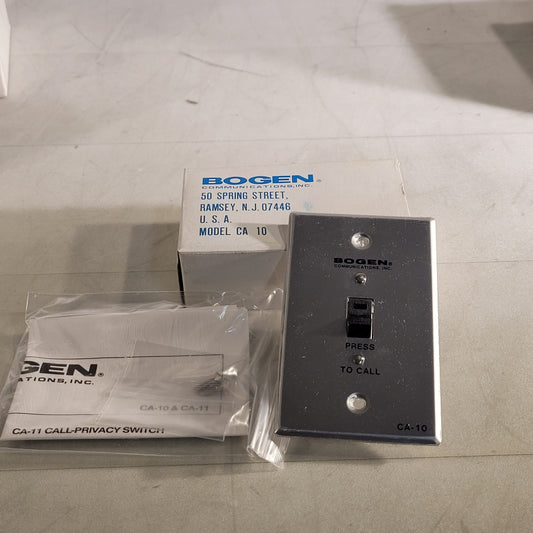 Bogen CA-10 Press To Call Switch Intercom Switch Electronic Rocker Switch Plate