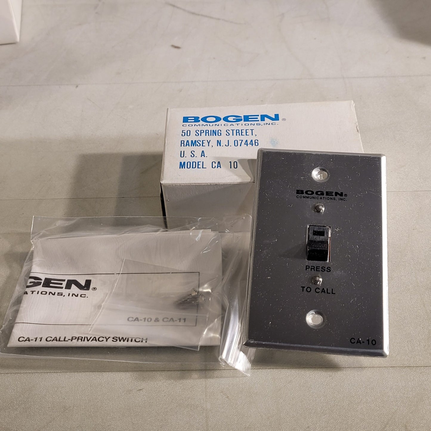 Bogen CA-10 Press To Call Switch Intercom Switch Electronic Rocker Switch Plate