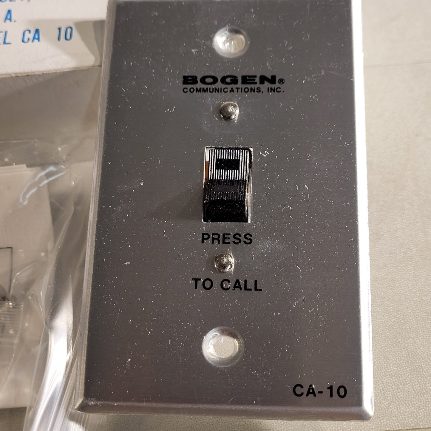 Bogen CA-10 Press To Call Switch Intercom Switch Electronic Rocker Switch Plate