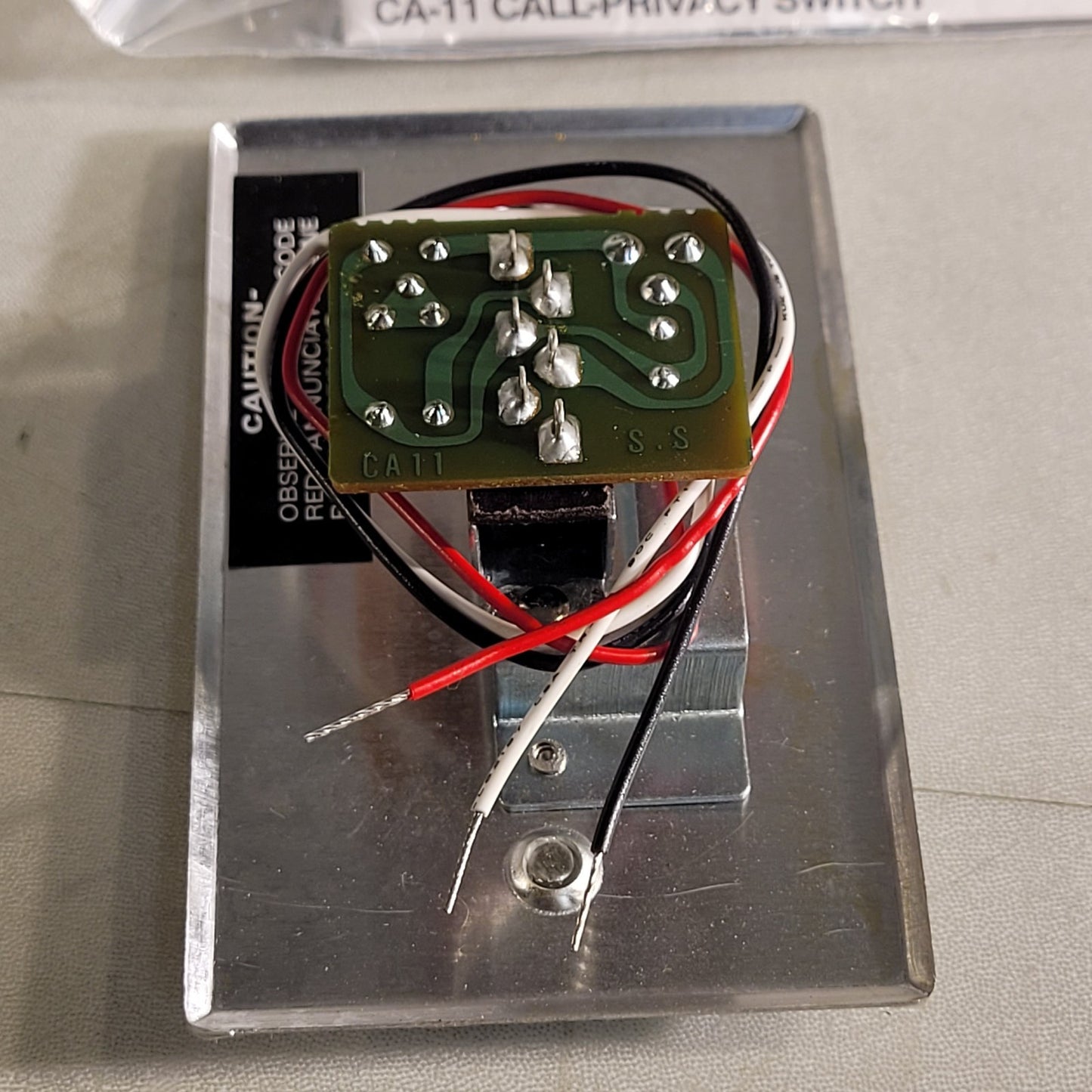 Bogen CA-11 Call Privacy Switch Press To Intercom Switch Electronic Rocker Plate