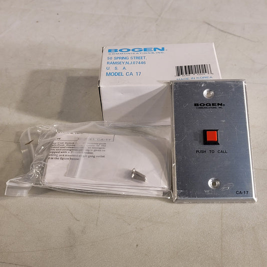 Bogen CA-17 Push To Call Button Intercom Switch Stainless Steel Plate