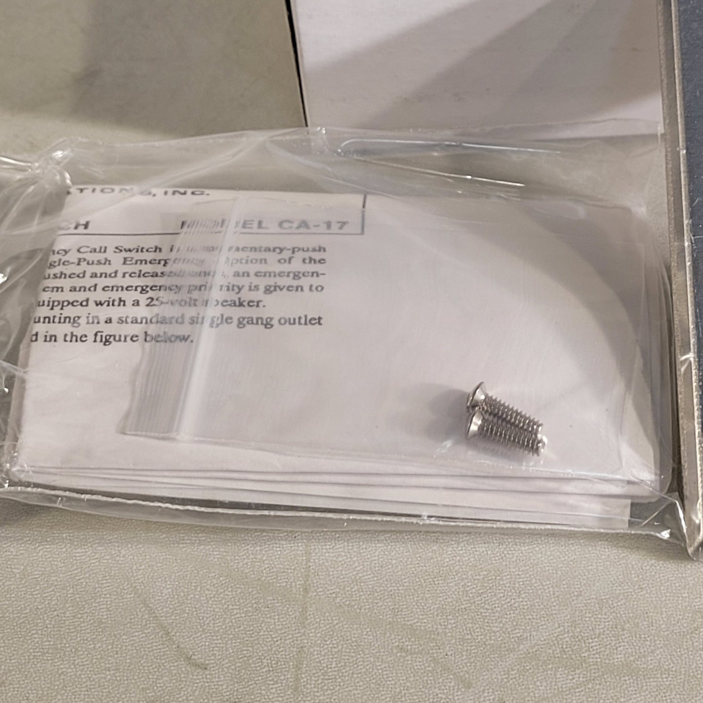 Bogen CA-17 Push To Call Button Intercom Switch Stainless Steel Plate