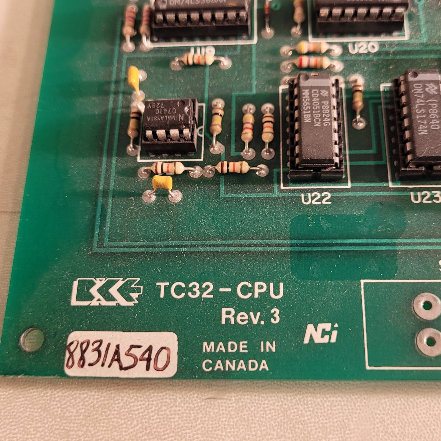 BCE Barrie Telecor TC32-CPU Rev 3 Circuit Board PCB Control Computer