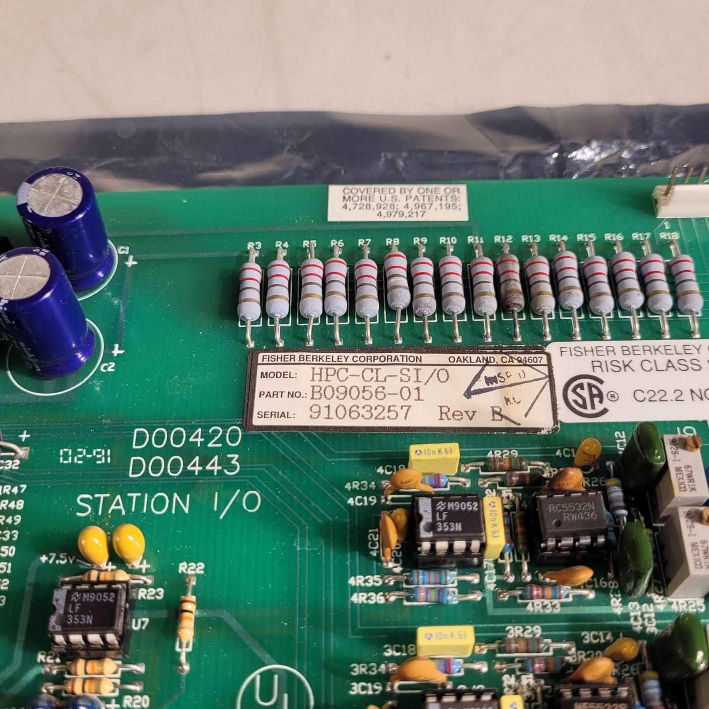 Fisher Berkeley HPC-CL-SI/O Circuit Board B09056-01 Control Computer Intercom