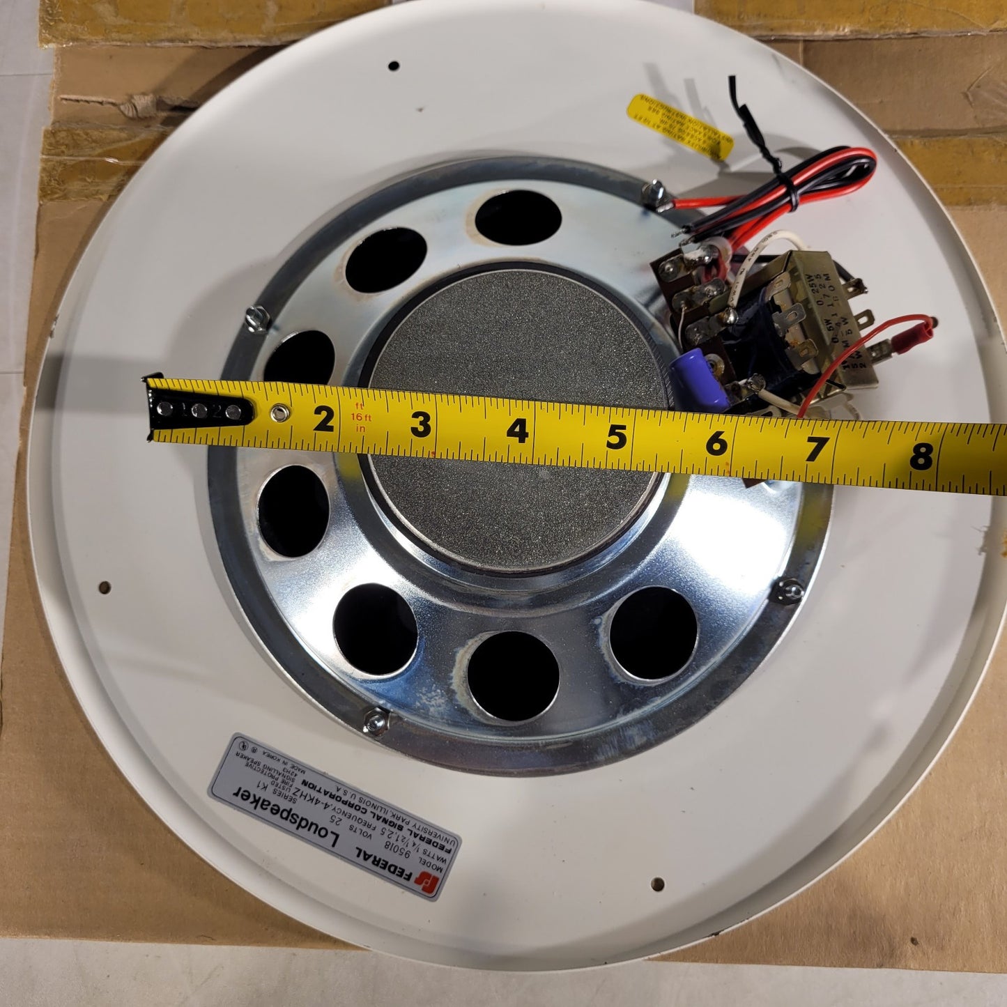 Federal Signal K1 950I8*25W Loudspeaker 8" Ceiling Speaker 13" Mount White