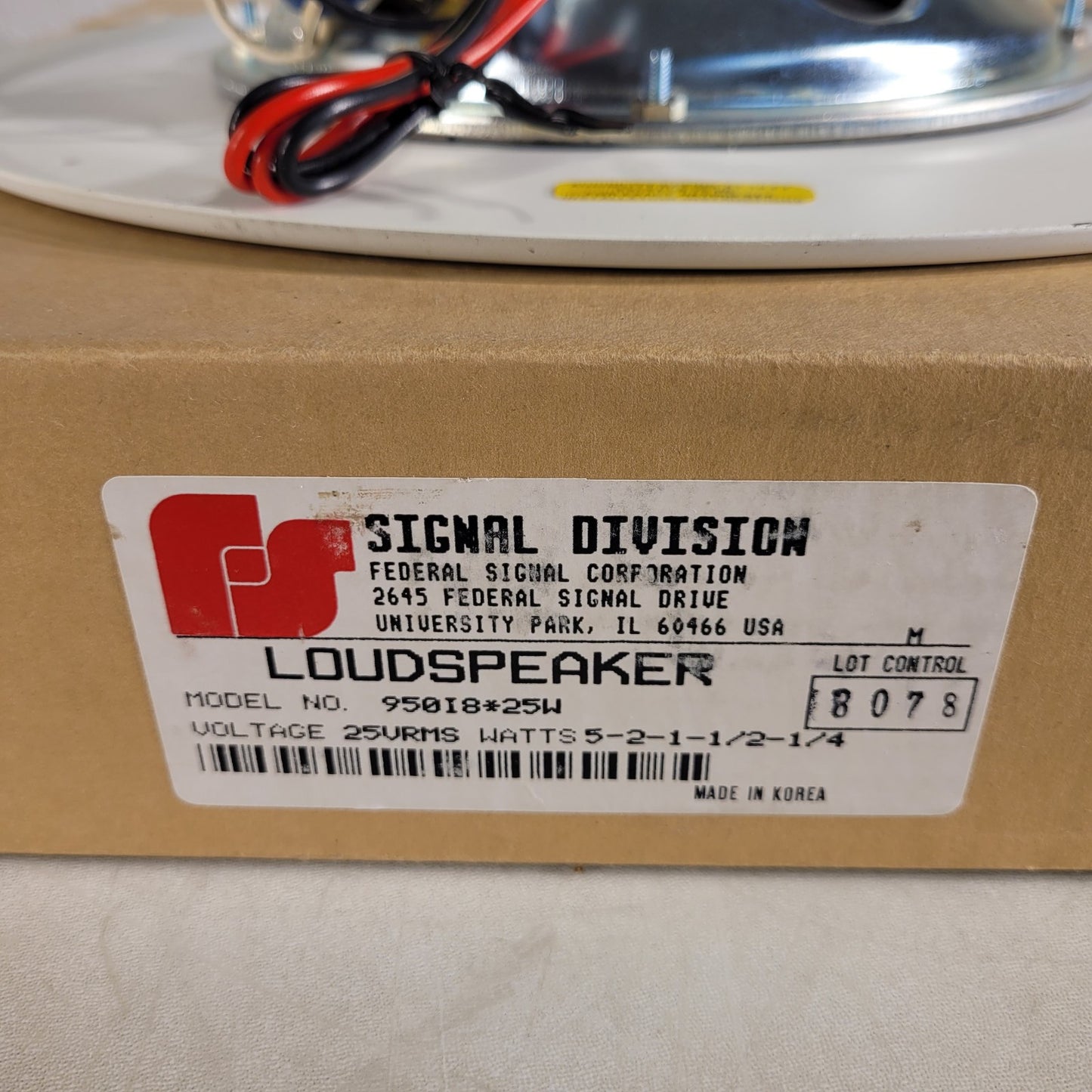 Federal Signal K1 950I8*25W Loudspeaker 8" Ceiling Speaker 13" Mount White