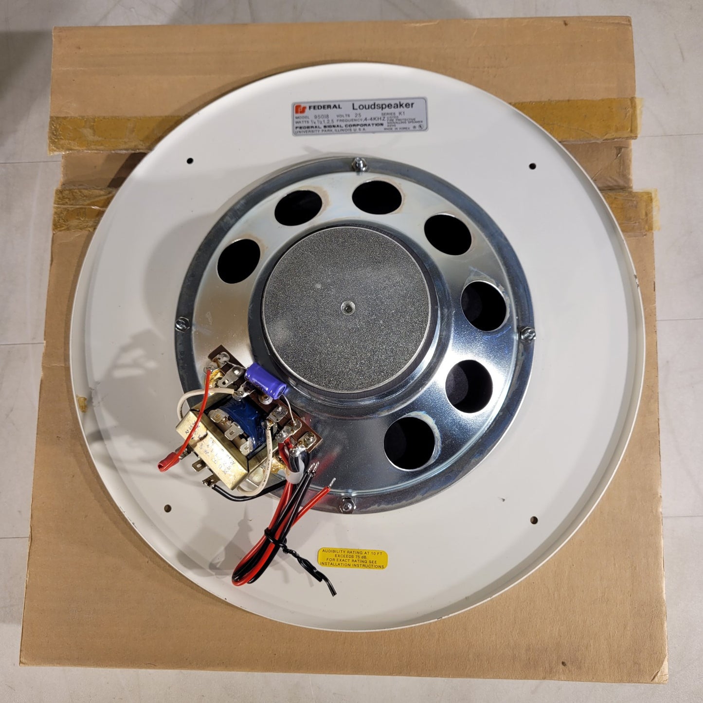 Federal Signal K1 950I8*25W Loudspeaker 8" Ceiling Speaker 13" Mount White