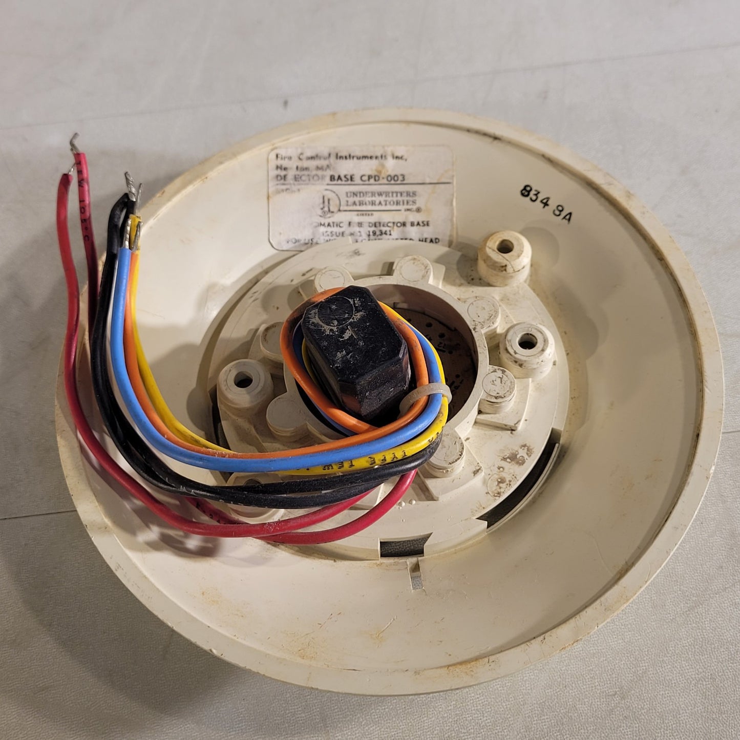 FCI CPD-003 Detector Base Automatic Fire Detector Base Underwriters Labratories