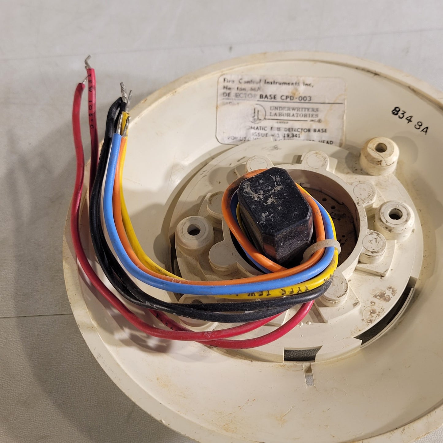 FCI CPD-003 Detector Base Automatic Fire Detector Base Underwriters Labratories
