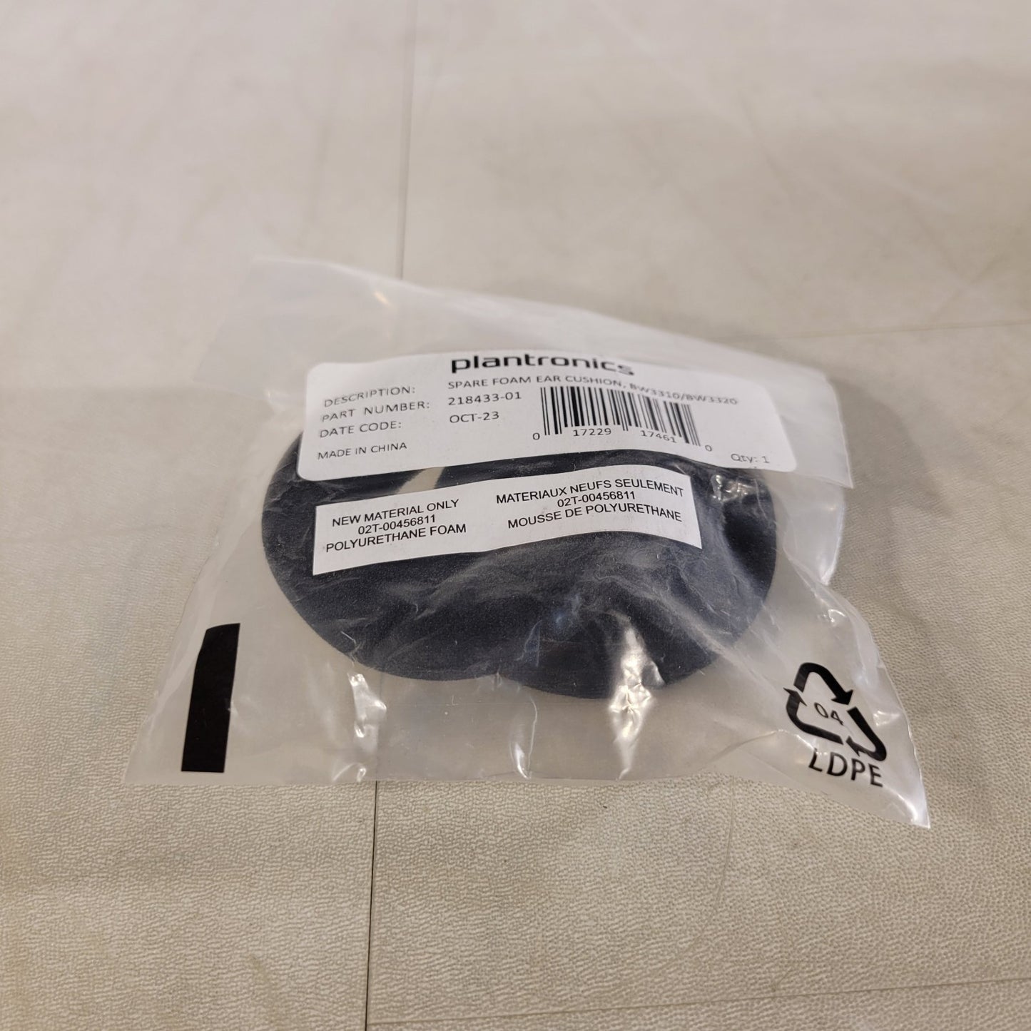 Plantronics 218433-01 Spare Foam Ear Cushion BW3310 and BW3320 Polyurethane Foam