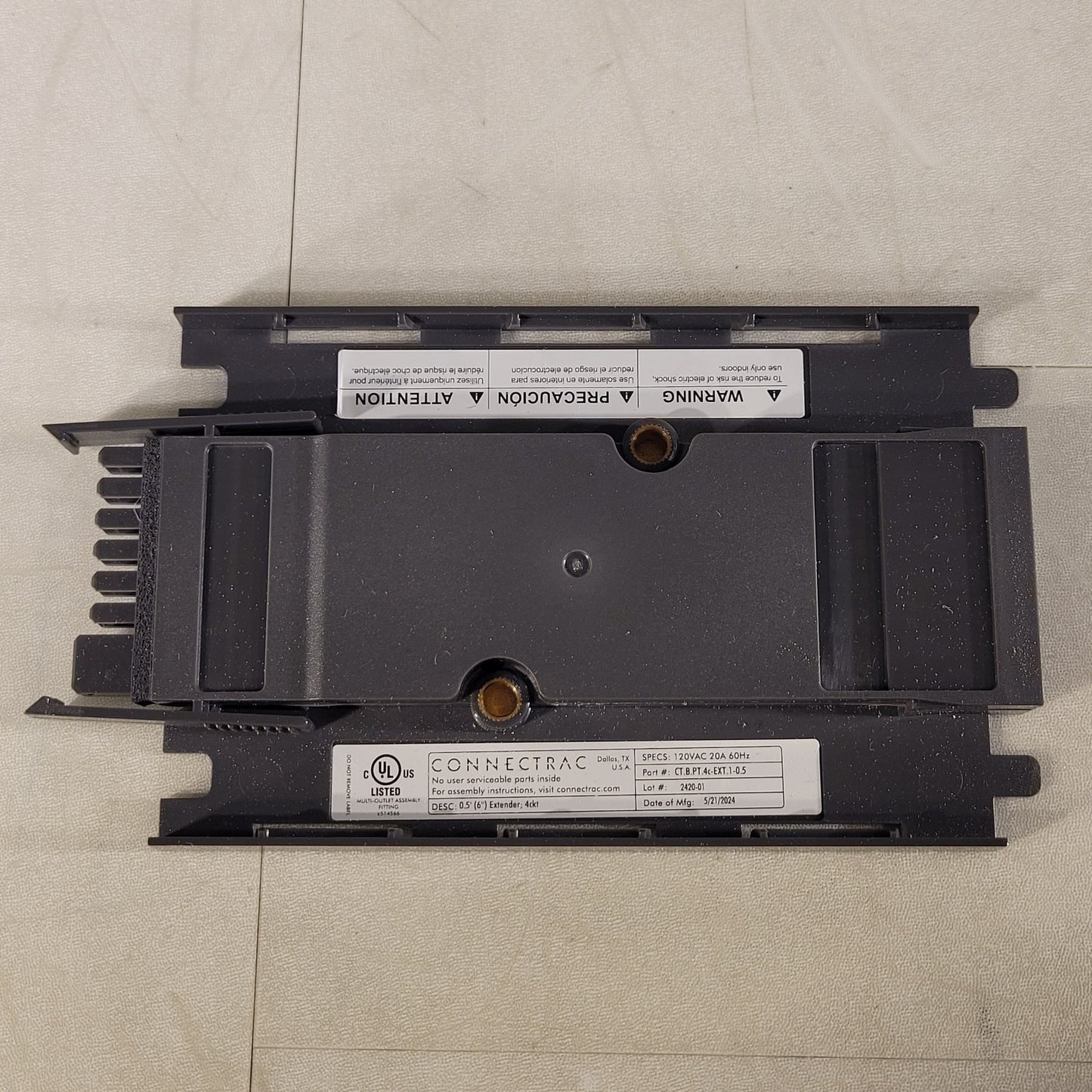 Connectrac CT.B.PHE.4c.1 Raceway Power End Hub Use To End Each Raceway