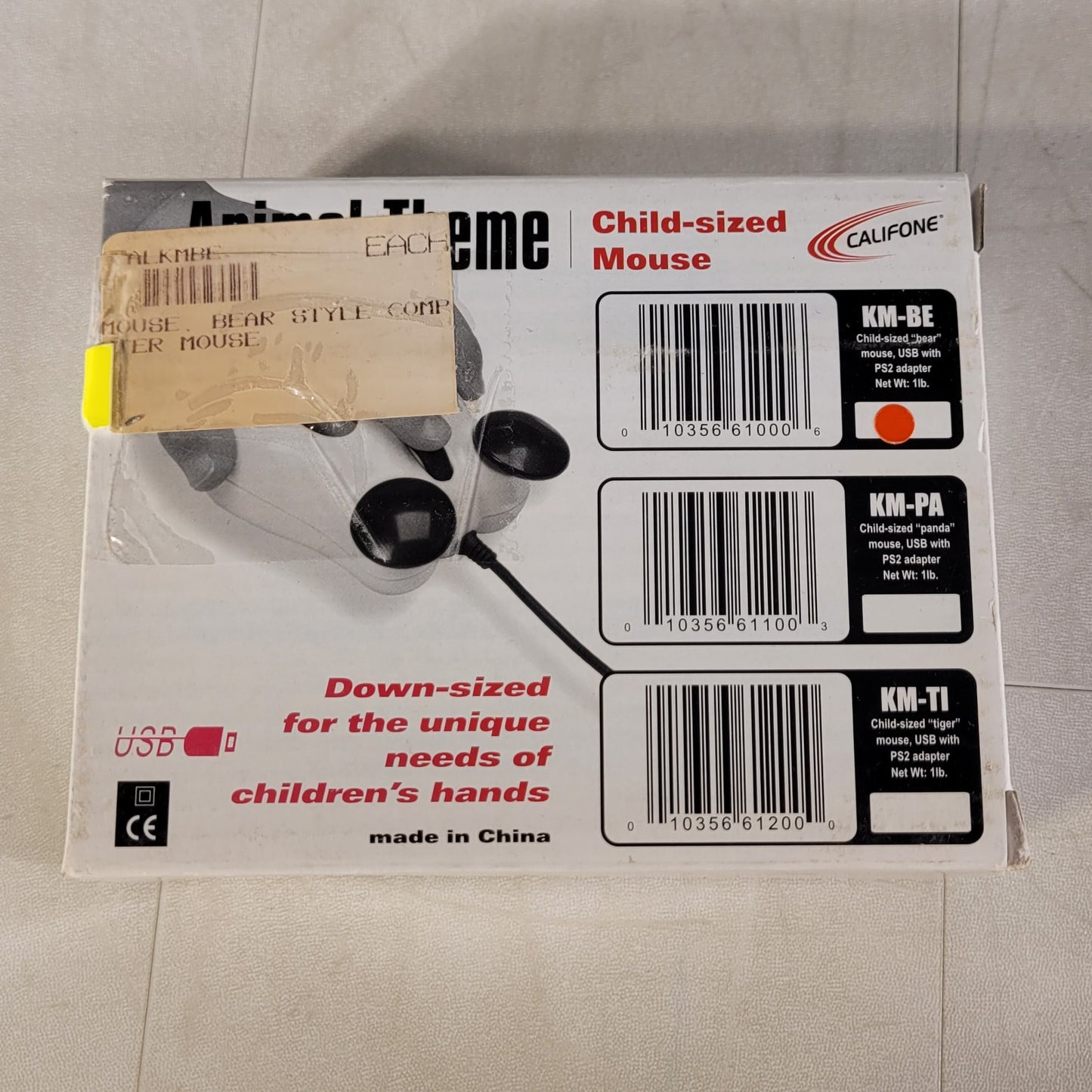 Califone KM-BE Animal Theme Child Sized Mouse Optical Tracker USB w/ PS2 Adapter