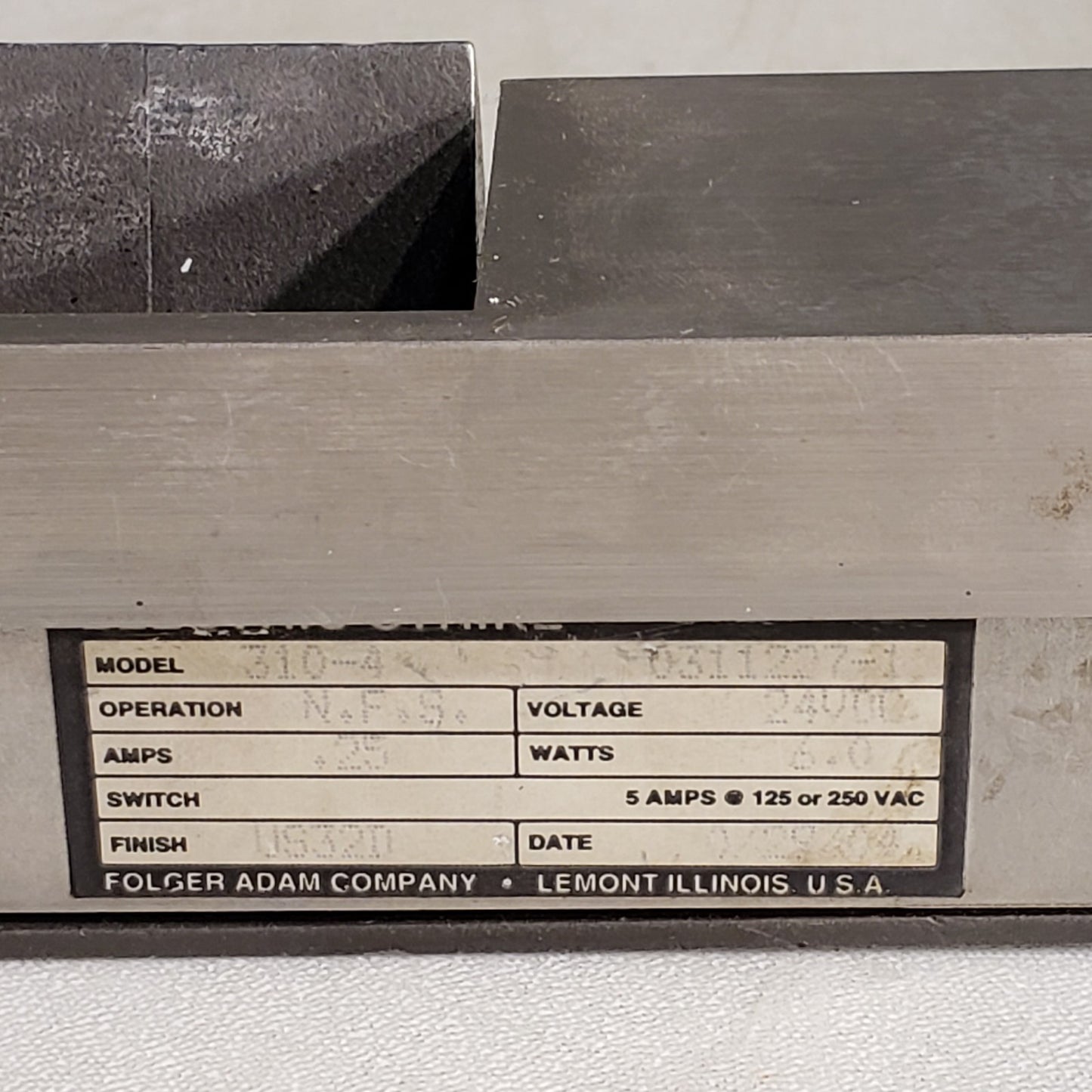 Folger Adam 310-4 Electric Strike Plate Door Lock 24VDC Solenoid 03311227-1
