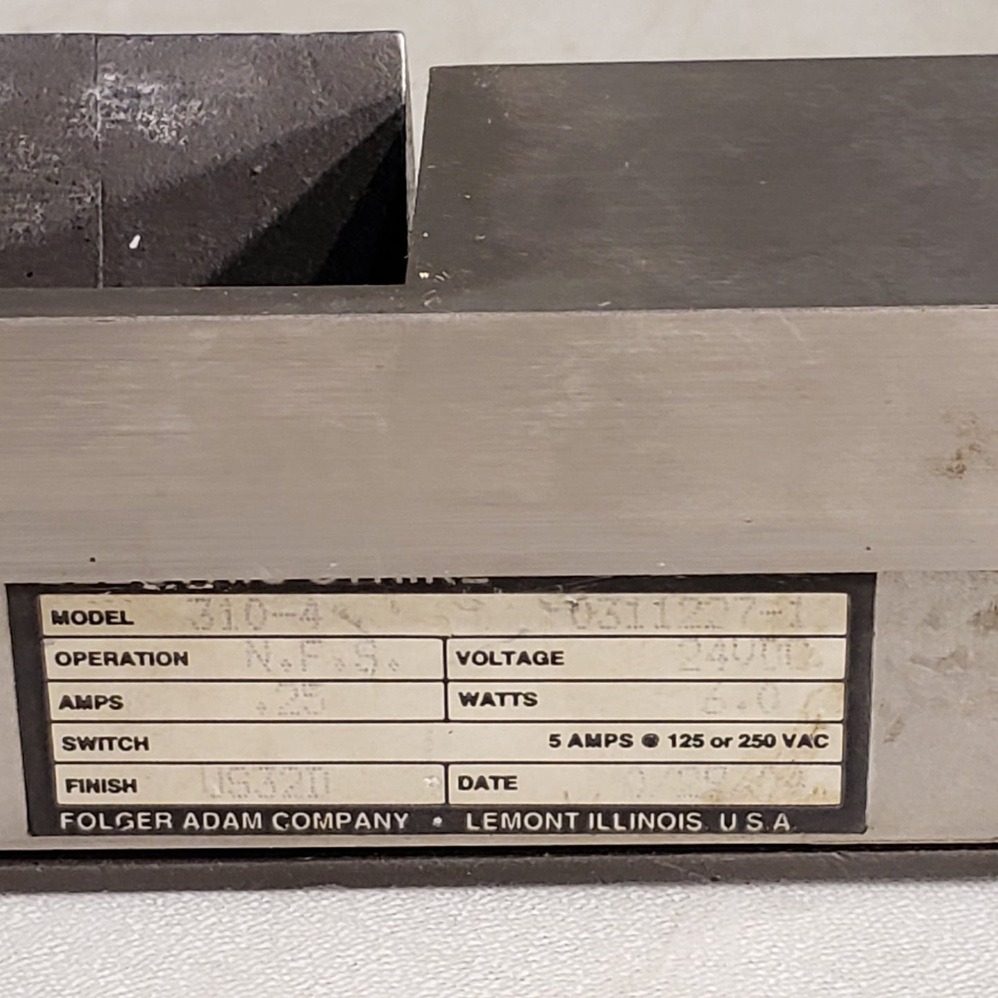 Folger Adam 310-4 Electric Strike Plate Door Lock 24VDC Solenoid 03311227-1