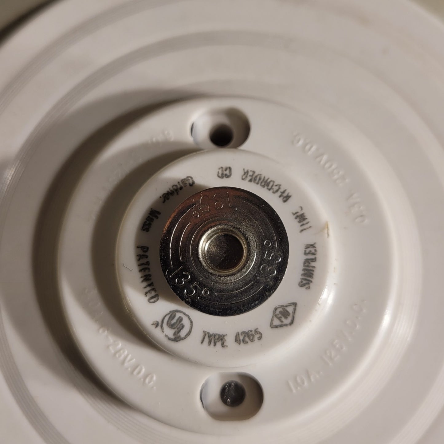 Simplex 4265-135 Heat Detector For Fire Alarm Systems 477-005 Temp Rating 135°