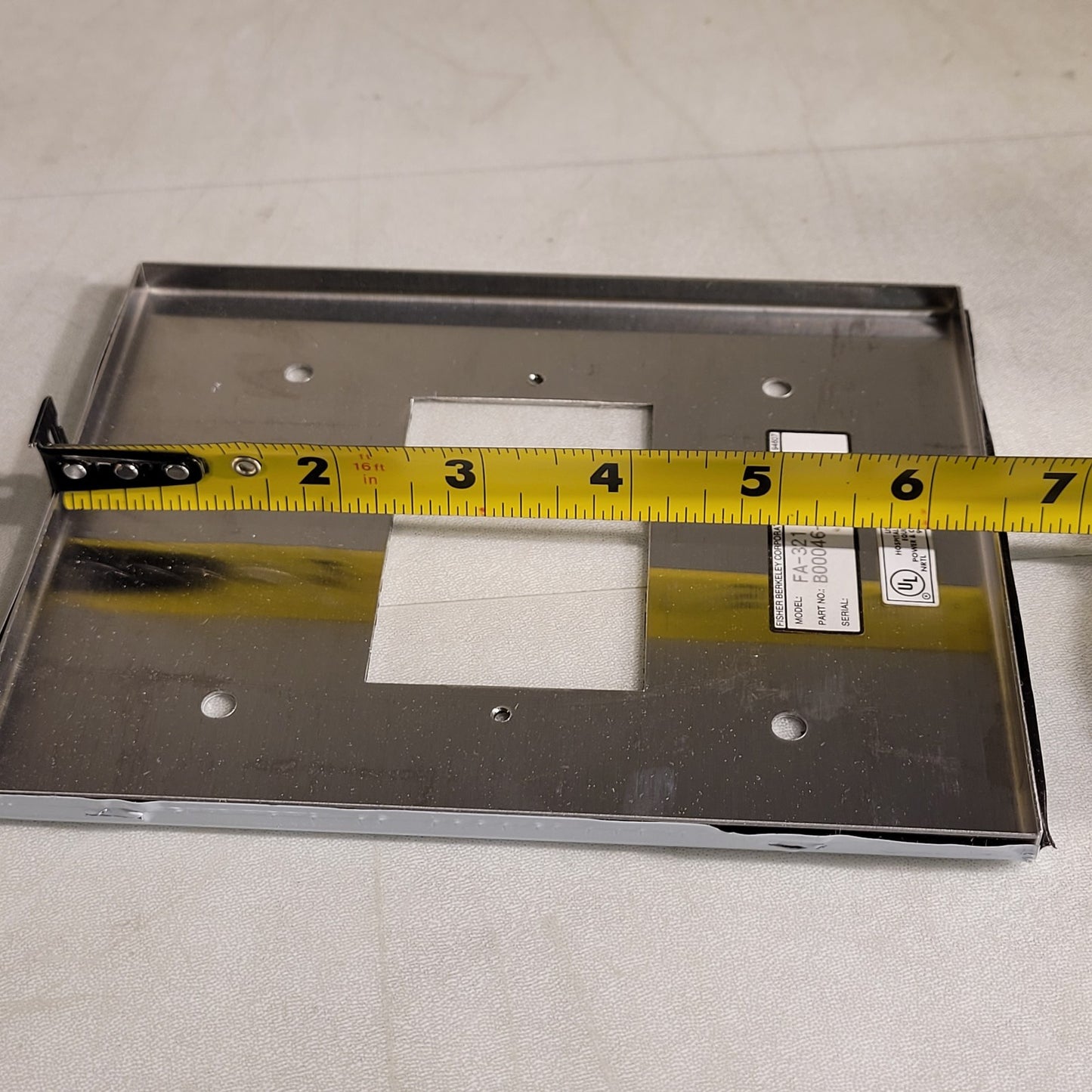 Fisher Berkeley FA-321 Face Plate Stainless Steel B00046-02 Rev B
