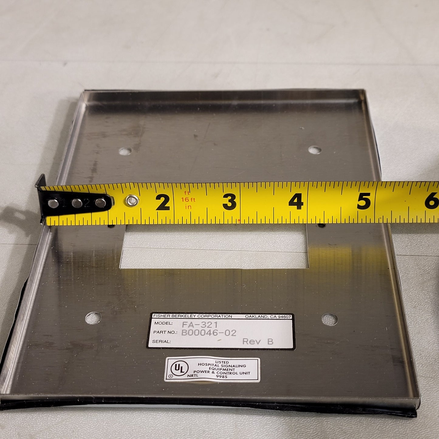 Fisher Berkeley FA-321 Face Plate Stainless Steel B00046-02 Rev B
