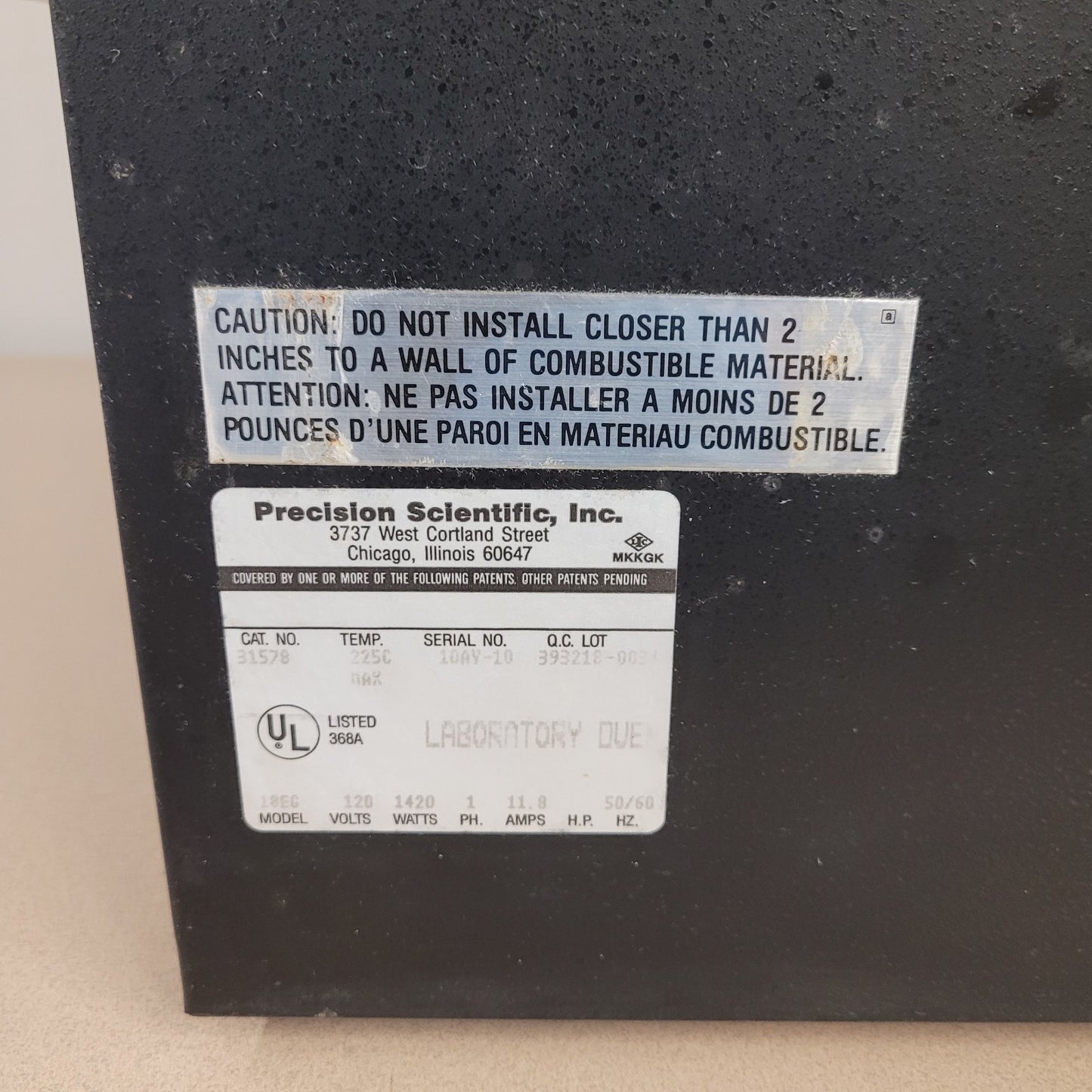 Precision Scientific 18EG Gravity Conversion Oven Laboratory Oven 177°C Max