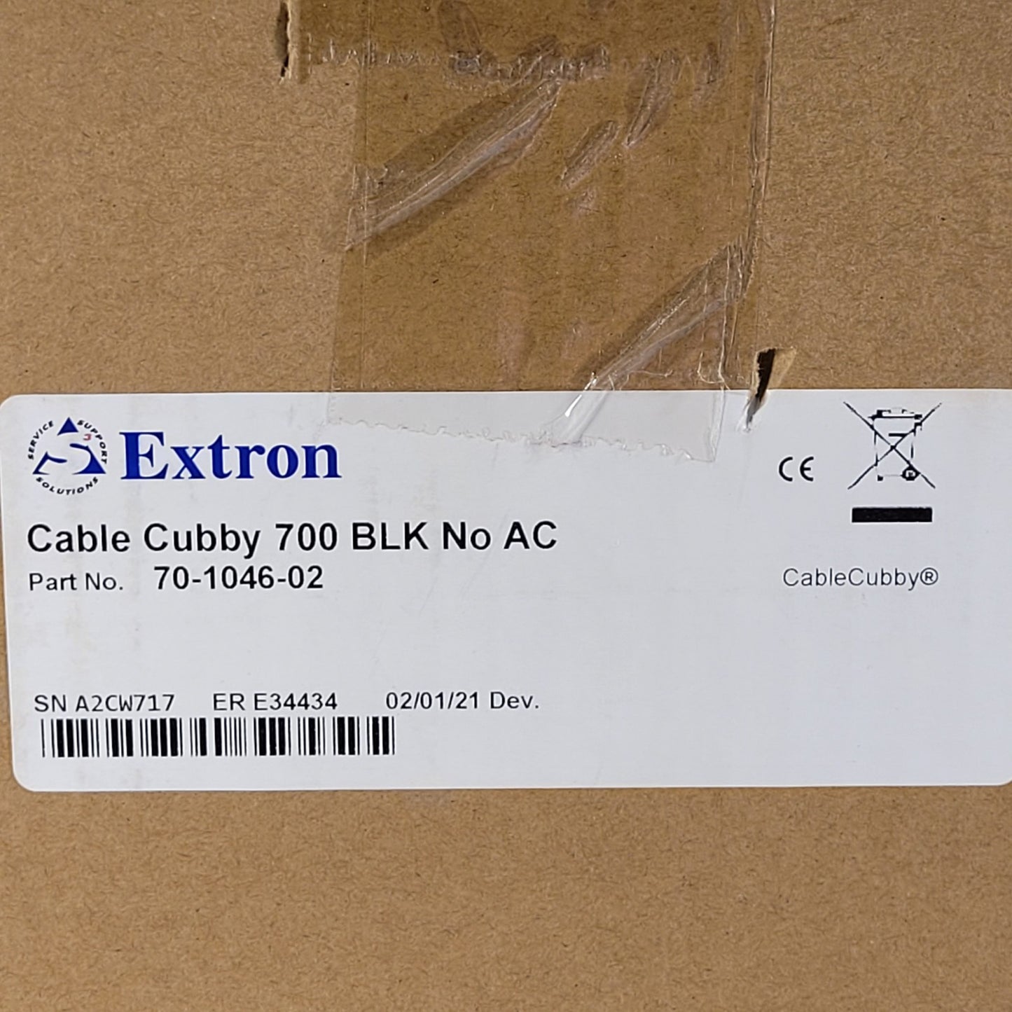 Extron 70-1046-02 Cable Cubby 700 Blk No AC for One AC AC 100 Series or AC+US