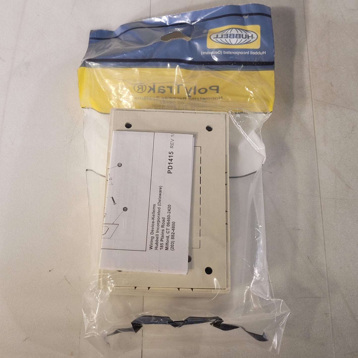 Hubbell PT12SBA PolyTrak Nonmetallic Raceway Systems Standard Box Office White