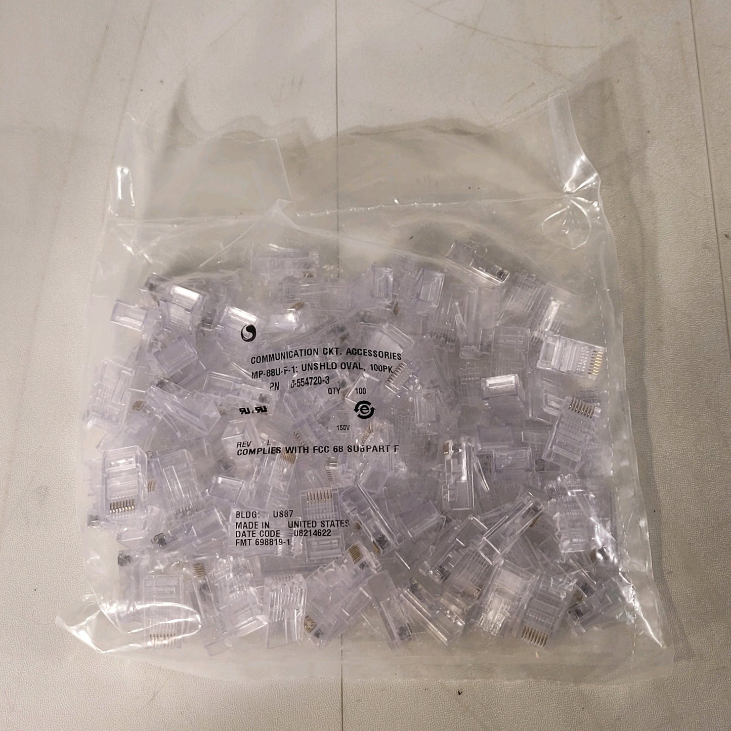 *Lot of 100* CommScope 6-554720-3 MP-88U-F-1 Modular Plug Kits Unshielded CAT