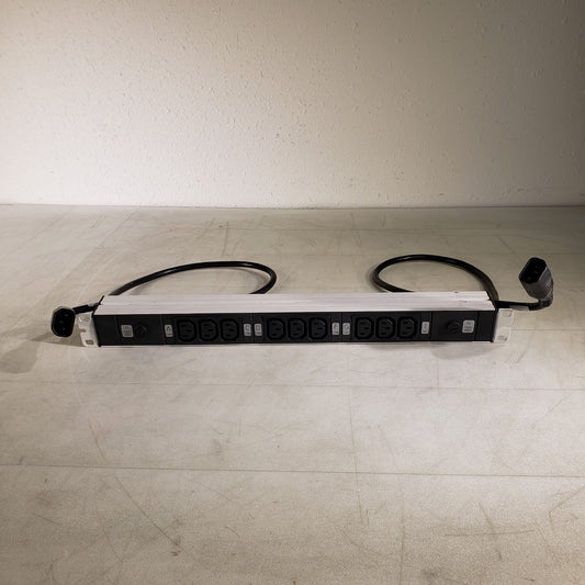 Knurr DI-STRIP Rackmount PDU/Power Strip 10A 250V 19in 9 Outlets 2in Depth