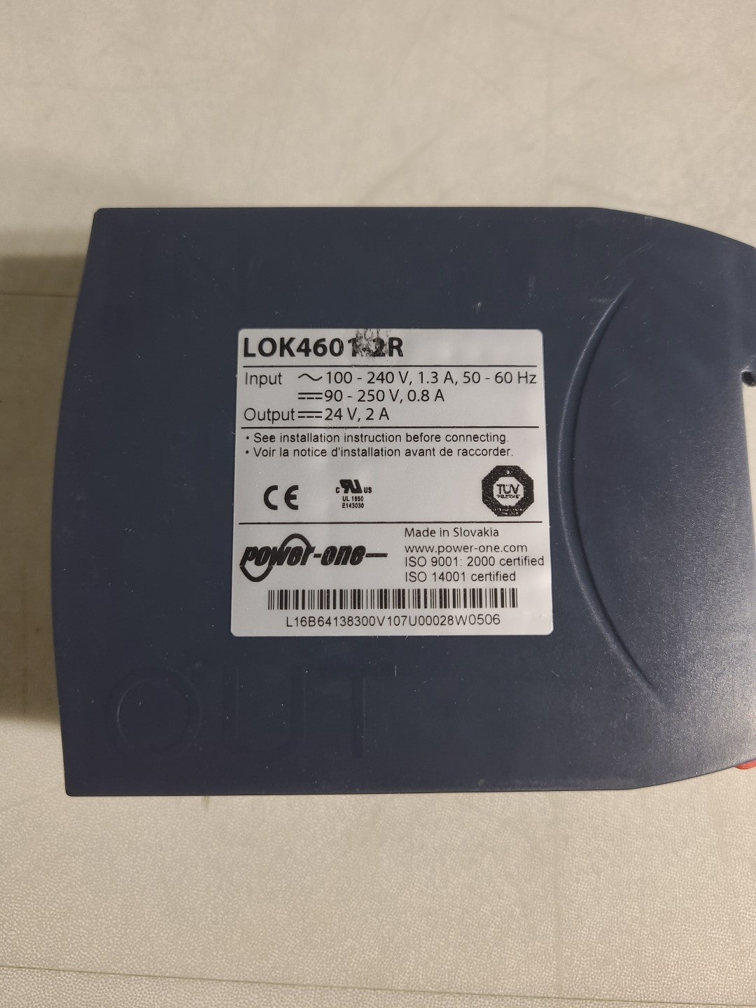 Power One LOK4601-2R Power Converter Input 100-240V 1.3A Output 24V 2A
