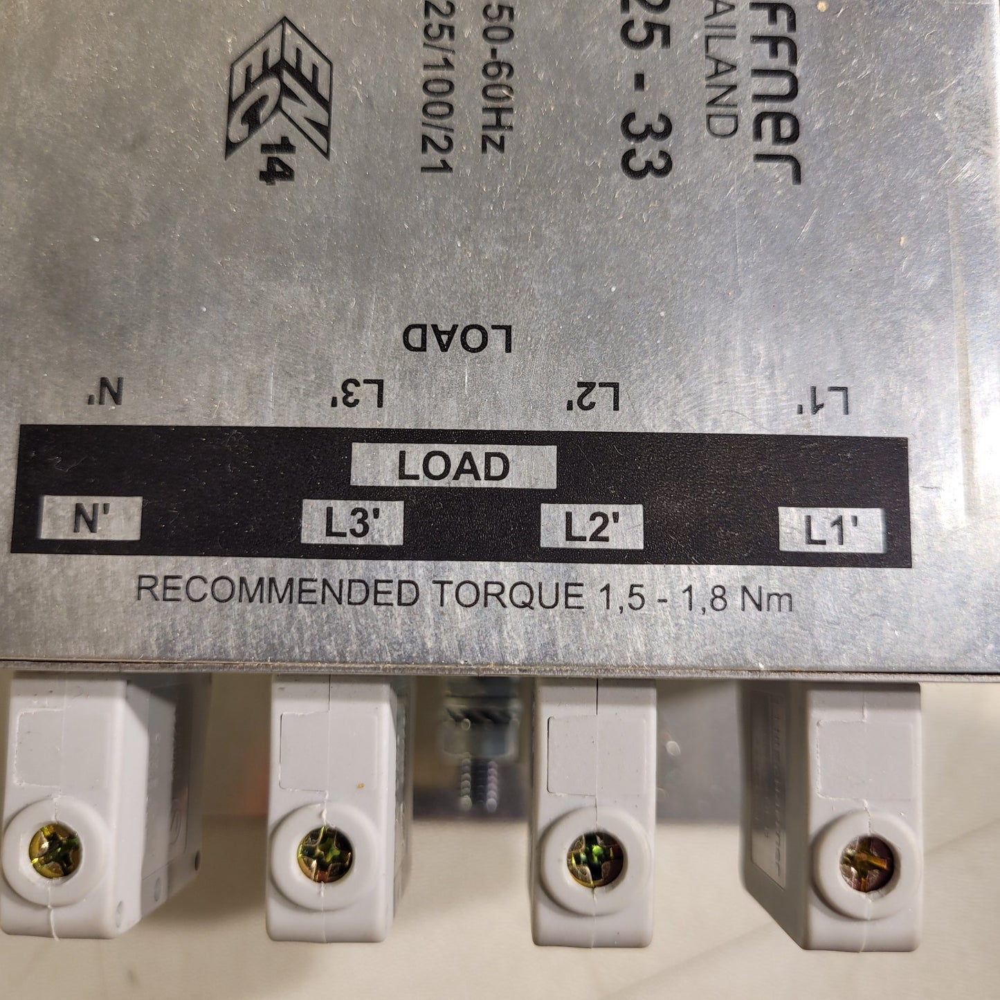 Schaffner FN 356-25-33 Power Supply 440/250VAC Input 3x25A Output