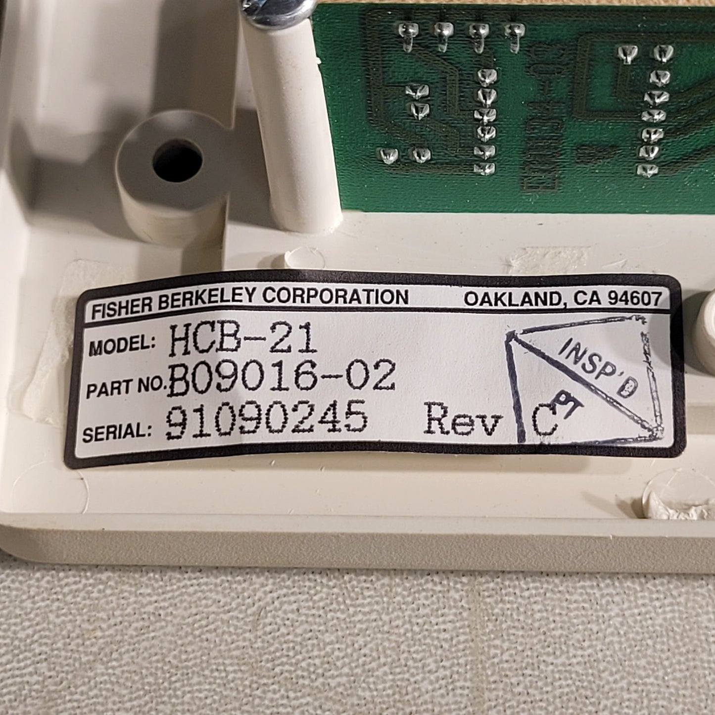 Fisher Berkeley HCB-21 Hospital Code Blue Press Signaling Button B09016-02 Rev C