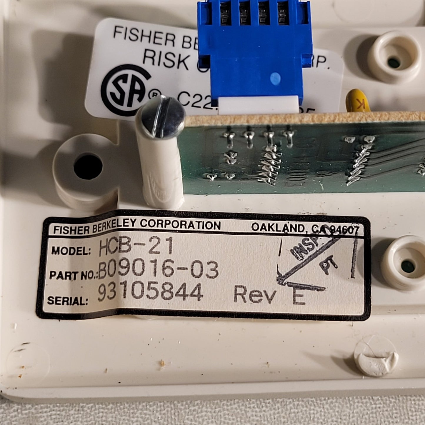 Fisher Berkeley HCB-21 Hospital Blue Code Press Signaling Button B09016-03 Rev D