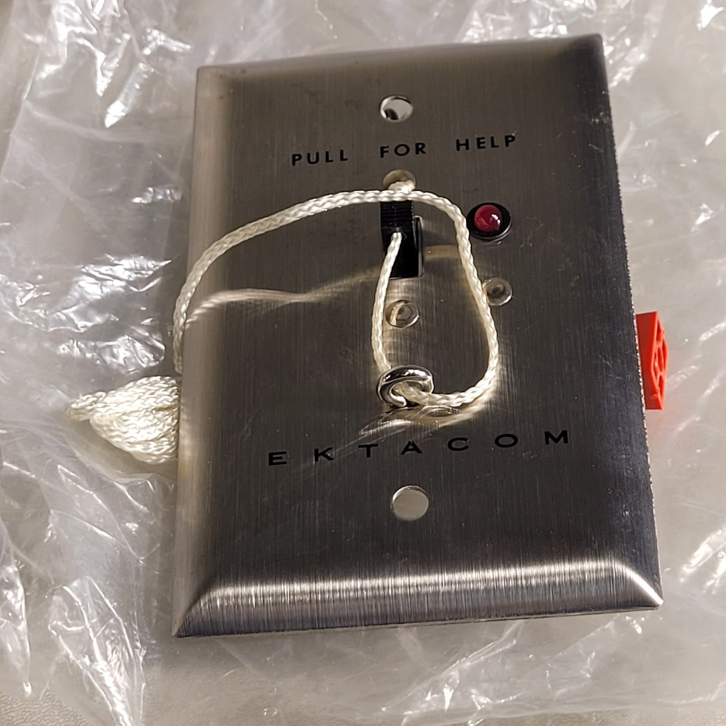 Ektacom HVB-110 Pull To Call Nurse Switch Stainless Steel Plate B02831-01 Rev D