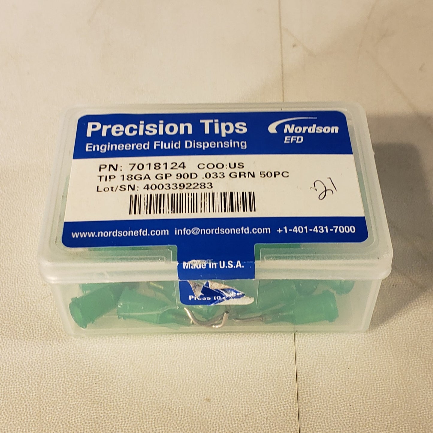 Nordson 7018124 Precision Tips Engineered Fluid Dispensing 21 Pieces