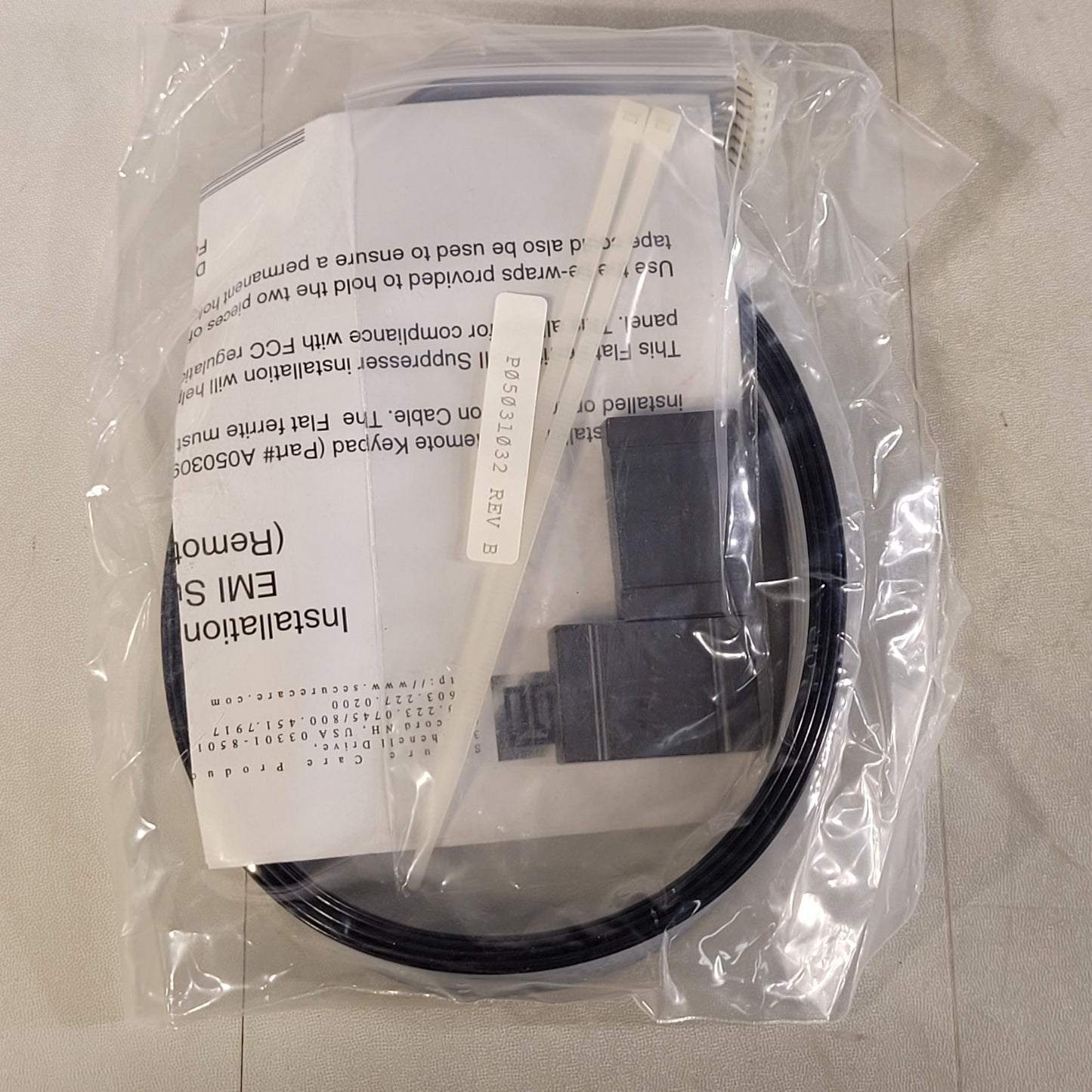 Secure Care A05032032 10 Foot Ribbon Cable for use w/ Remote Keypad A05030900