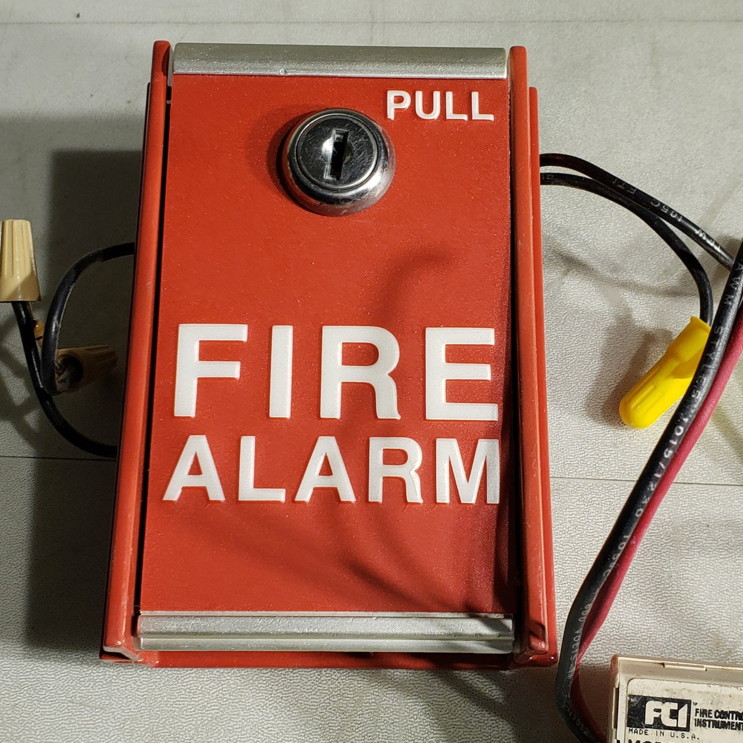 FCI MS-6 Fire Alarm Pull Station Box with FCI AMM-2 Monitor Module