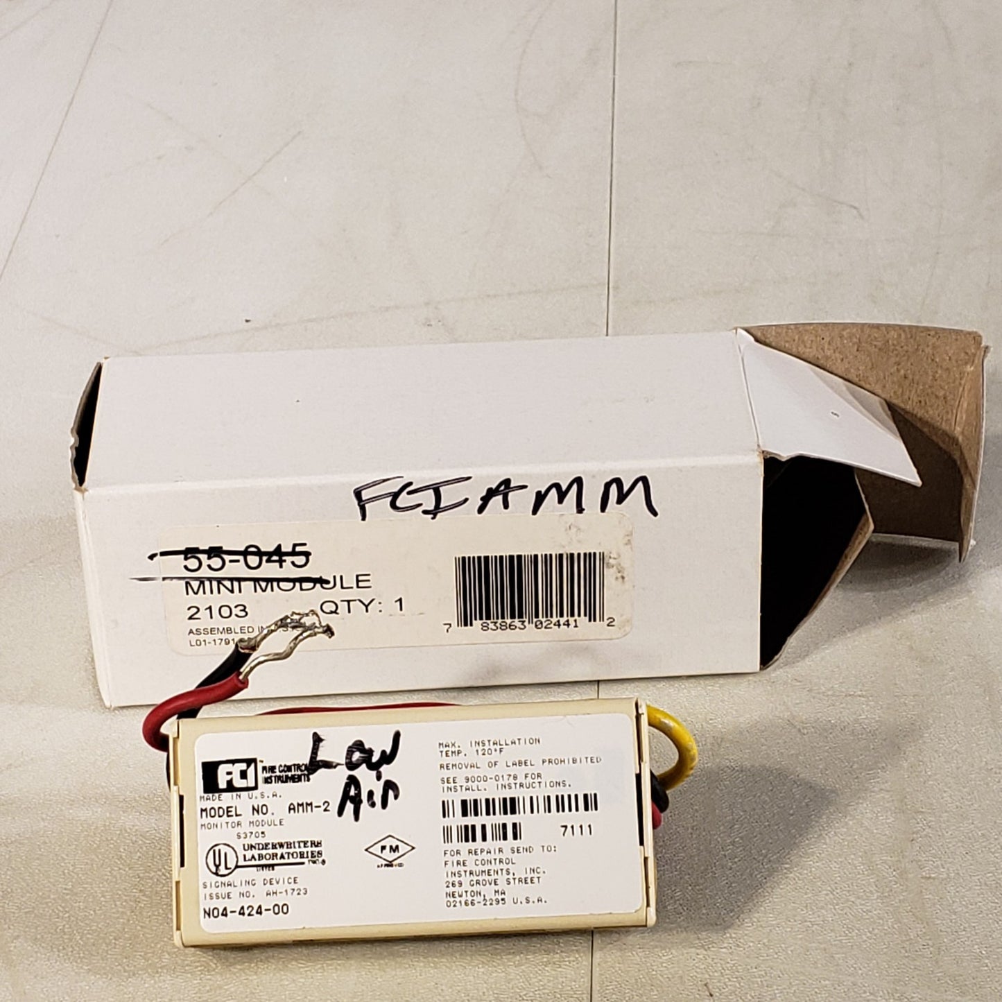 Gamewell-FCI AMM-2 Fire Alarm Monitor Module - White Honeywell 190-00002