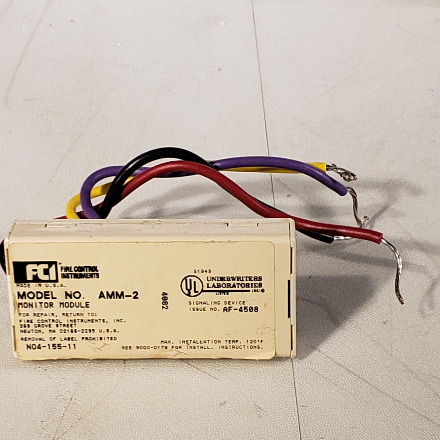 Gamewell-FCI AMM-2 Fire Alarm Monitor Module - White Honeywell 190-00002
