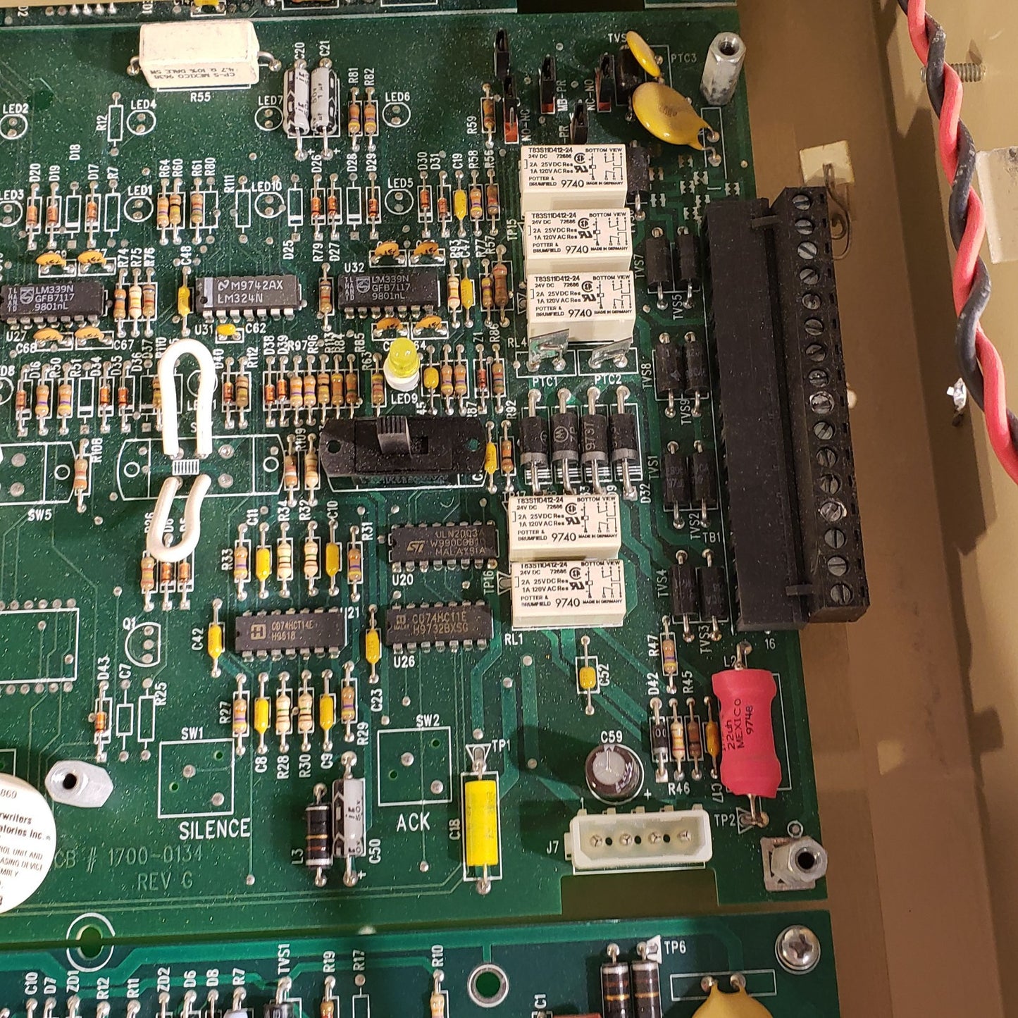 FCI 7200 Fire Alarm Control Box With Key Pad KDU - Incomplete Panel