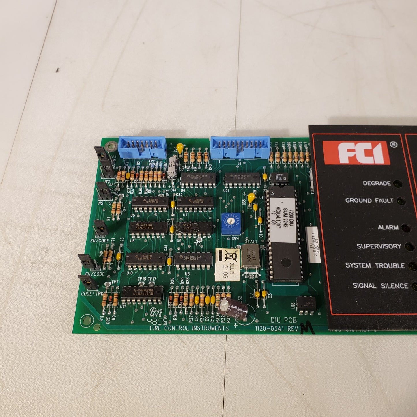 FCI DIU 1120-0541 Rev M 7200 Fire Alarm Control Board Fire Control Instruments