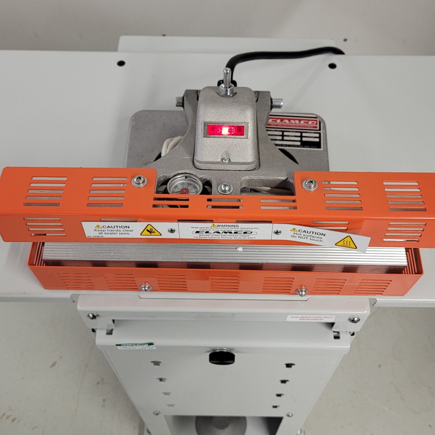 Clamco 242B Bench Mounted Heat Bag Sealer 12in Seal Bar Foot Pedal w/ Stand