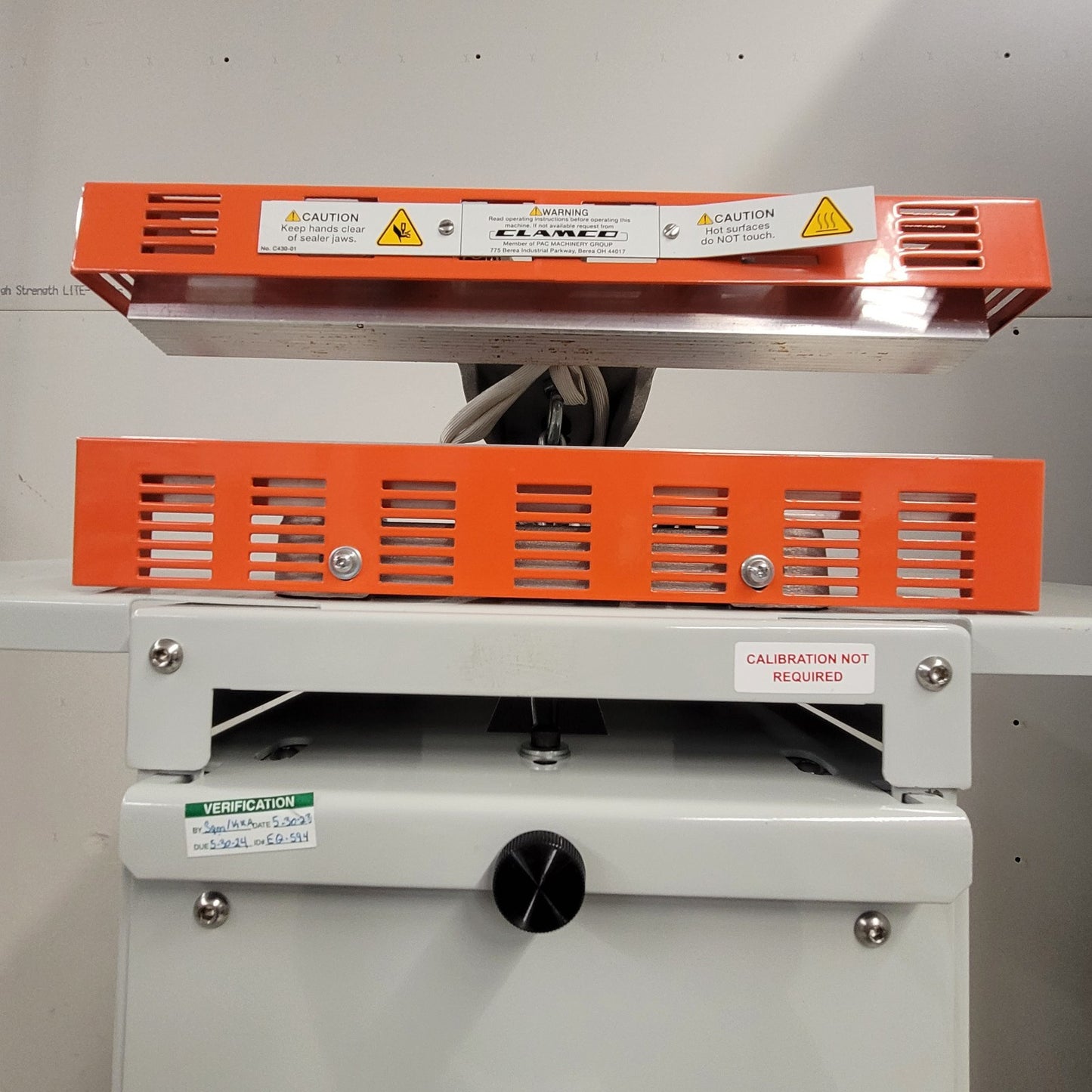 Clamco 242B Bench Mounted Heat Bag Sealer 12in Seal Bar Foot Pedal w/ Stand