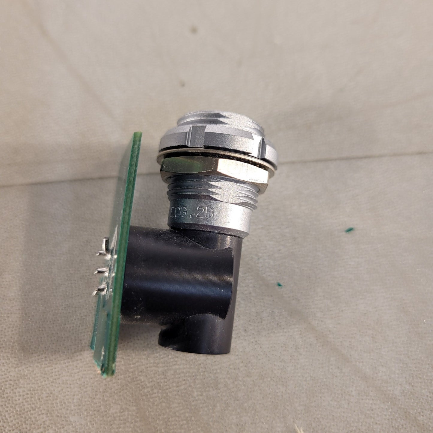 Lemo ECG.2B Right Angle Mount 8-pin Connector Soldered On PCB