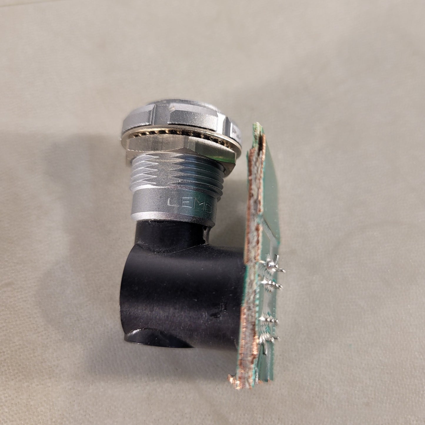 Lemo ECG.2B 18-pin Right Angle Mounted Connector Soldered On PCB