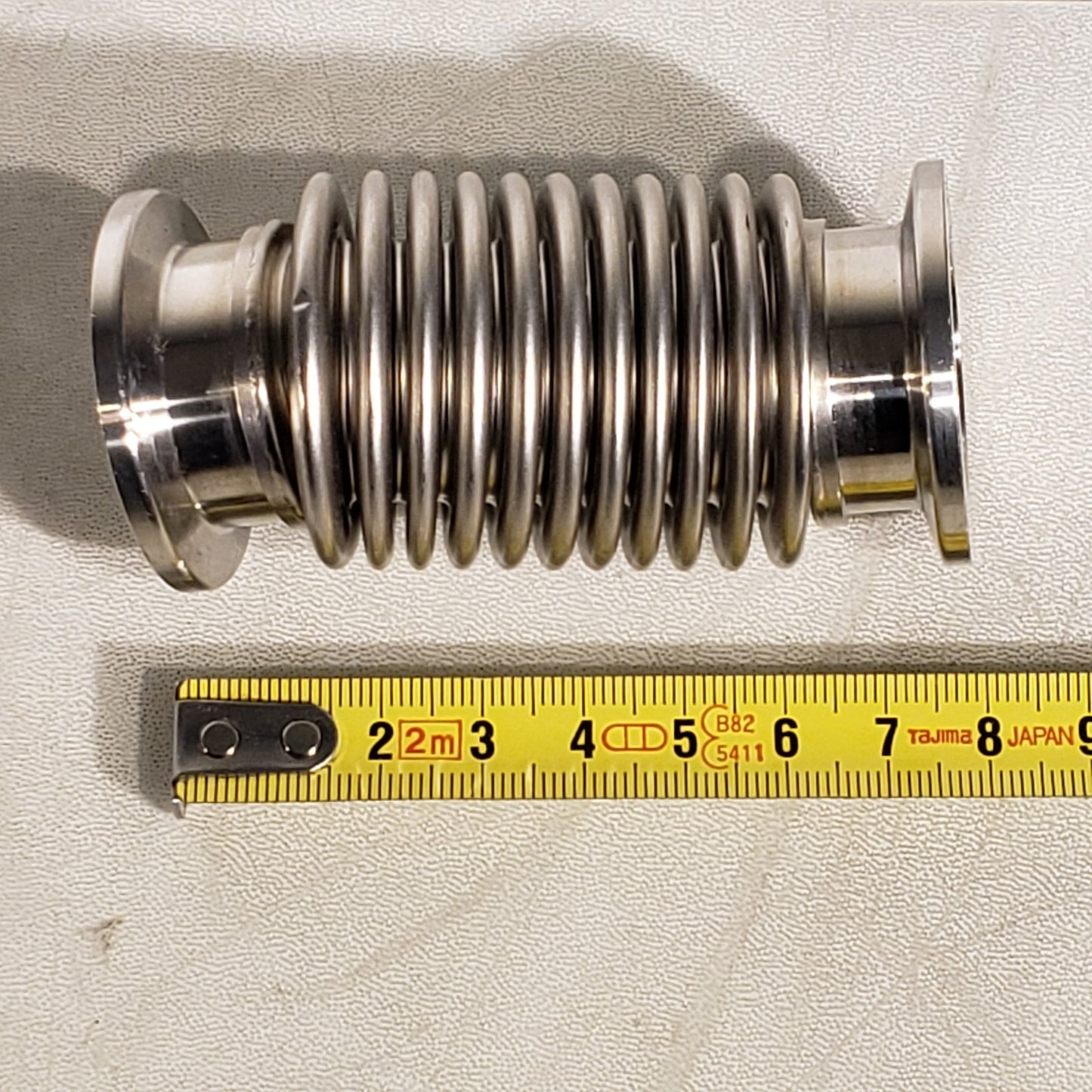 ISO KF25 NW25 Bellows Hose 3 in Long High Vacuum Stainless Steel