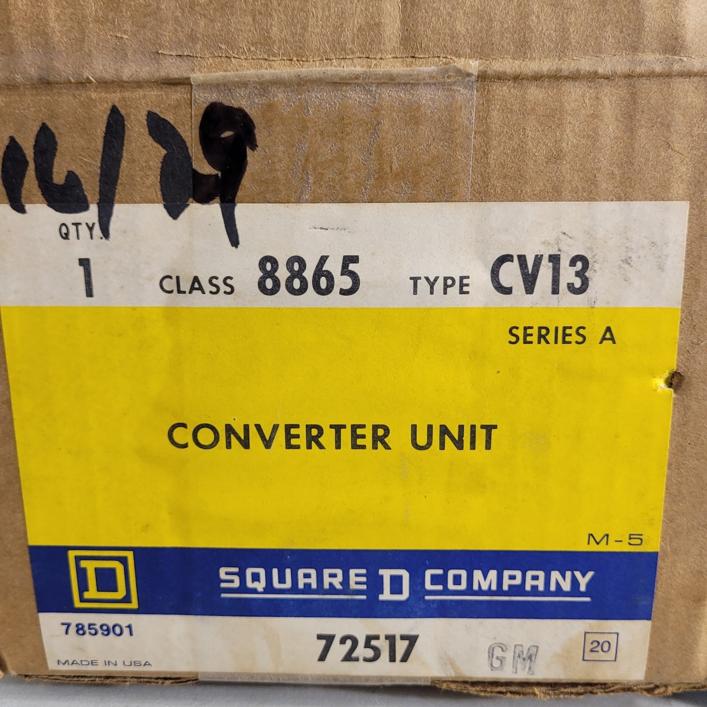 Square D CV13 Class 8865 Converter Unit 72517 Series A Grey Electrical Box