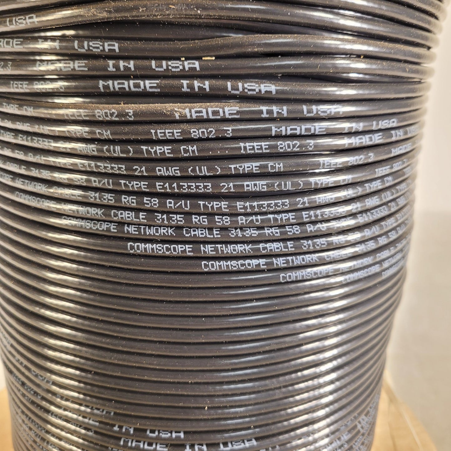 PRICE PER FOOT - Commscope 3135 RG58 21AWG CM Copper Wire Coax Coaxial Shielded