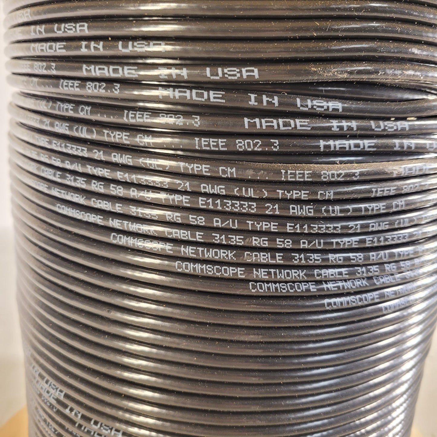 PRICE PER FOOT - Commscope 3135 RG58 21AWG CM Copper Wire Coax Coaxial Shielded
